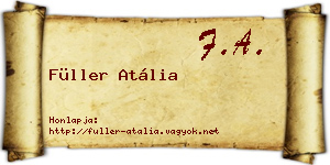 Füller Atália névjegykártya